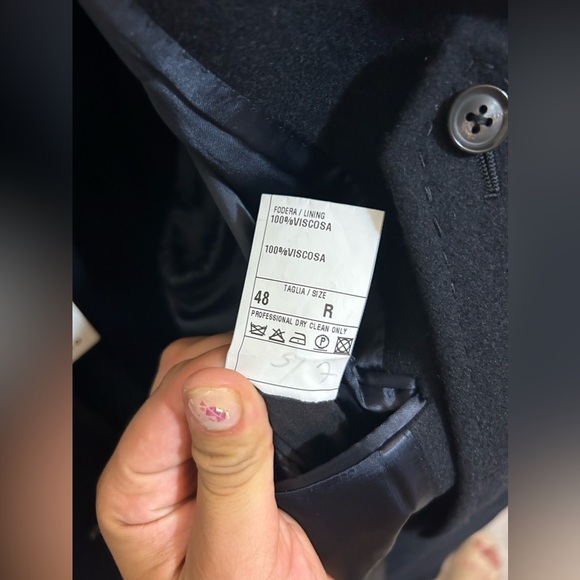 Caruso Black Wool Coat VM5010 - Picture 15 of 16